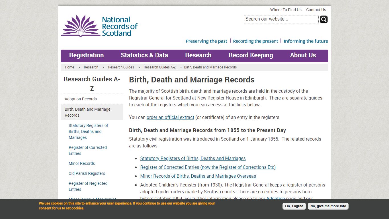 Birth, Death and Marriage Records - National Records of Scotland